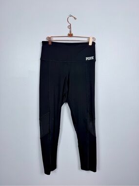 VS Pink black high waist Ultimate 3/4 length stretch mesh leggings size medium